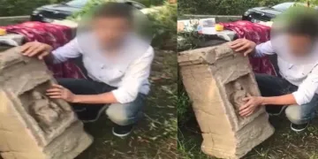 Çaldığı tarihi eseri çektiği video ile tanıttı