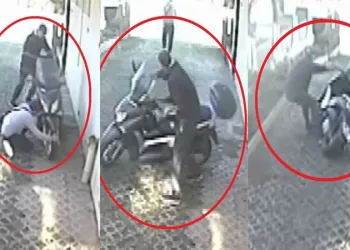 Bursa’da site bahçesinden motosikleti böyle çaldılar