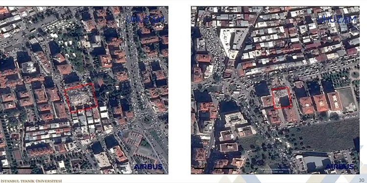 Depremin verdiği hasar uzaydan görüntülendi