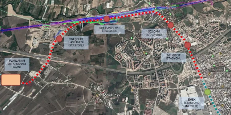 Bursa Şehir Hastanesi metro hattı için sahaya inildi