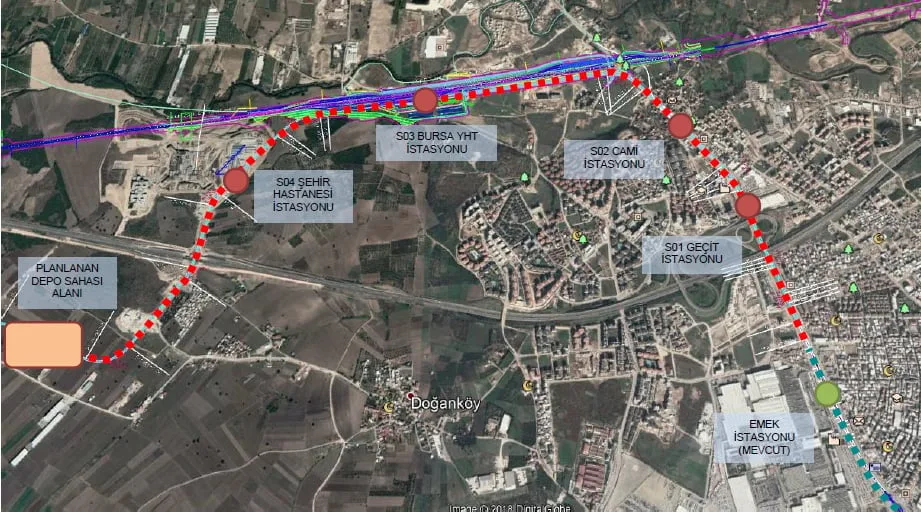 Bursa Şehir Hastanesi metro hattı için sahaya inildi