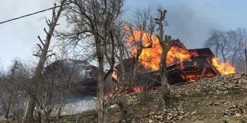 Rize’de köydeki yangın 7 eve sıçradı