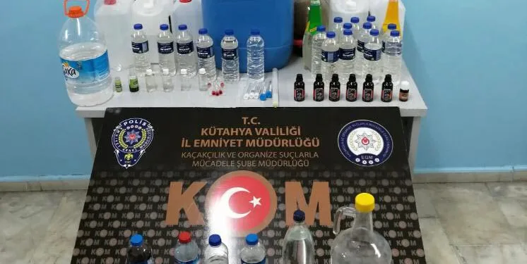 Kütahya’da 39,5 litre sahte içki ele geçirildi
