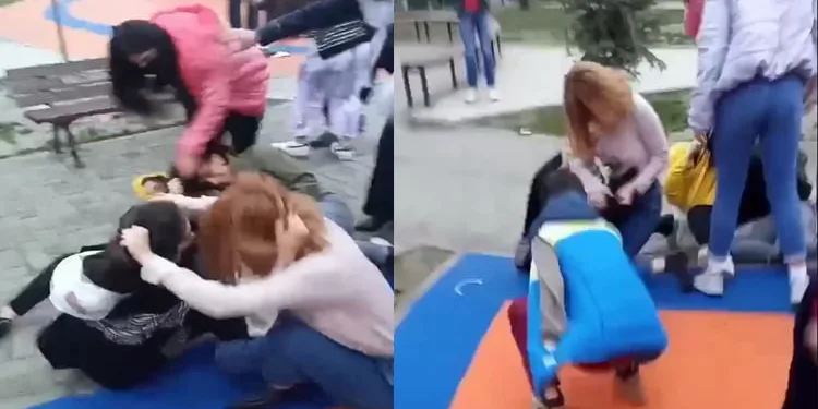 Bursa’da kızların tekme tokat erkek kavgası