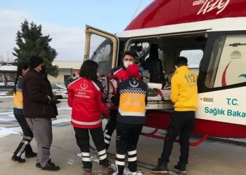 Bursa’da helikopter ambulans 78 yaşındaki hasta için havalandı
