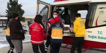 Bursa’da helikopter ambulans 78 yaşındaki hasta için havalandı