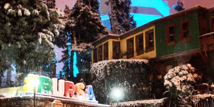 Bursa güne yine karla uyandı