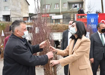 69 çiftçiye 10 bin badem fidanı dağıtıldı
