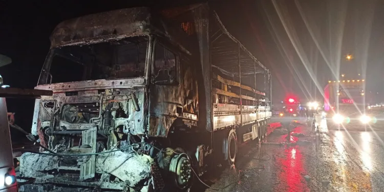 Bursa’da kimyasal yüklü TIR alevlere teslim oldu