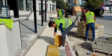 Bursa Orhangazi’de kaldırım çalışması