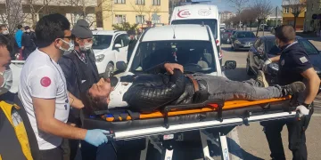 Motosikletiyle makas atmak isterken kaza yaptı