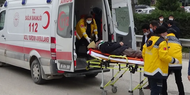 Bursa’da ani fren yapınca hastanelik oldu