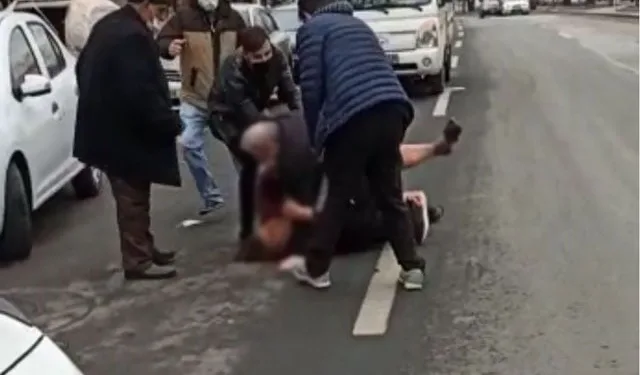 Başkentte sokak ortasında kadına şiddet!
