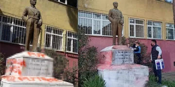 Tekirdağ’da Atatürk heykeline saldıran şüpheli yakalandı