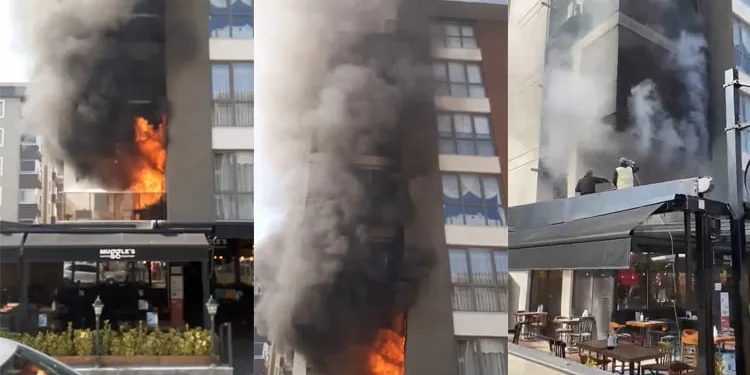 Bursa’daki yangında korku dolu anlar