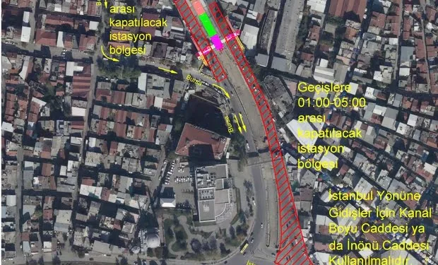 Bursa’da İstanbul Caddesi’nde trafik düzenlemesi