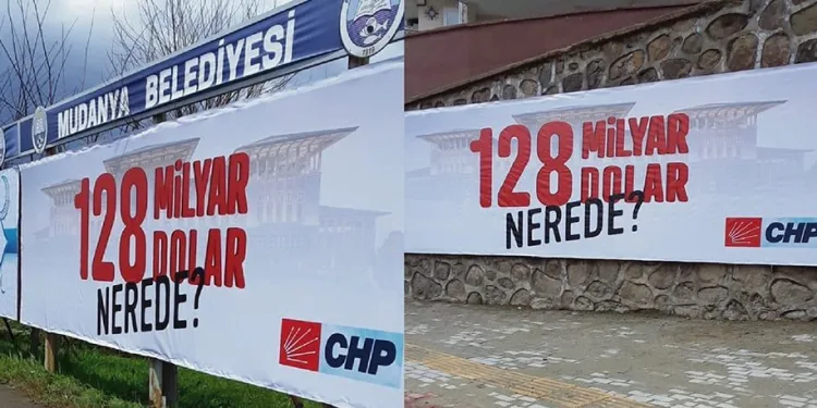 Bursa Mudanya’da CHP’nin reklam afişleri Savcılık emriyle söküldü