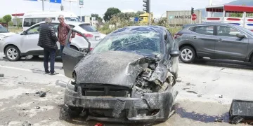 Bursa’da feci kaza! Takla atan araca çarptı