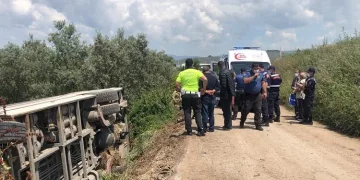 Bursa’da midibüs zeytinliğe uçtu! 15 kişi ölünden döndü