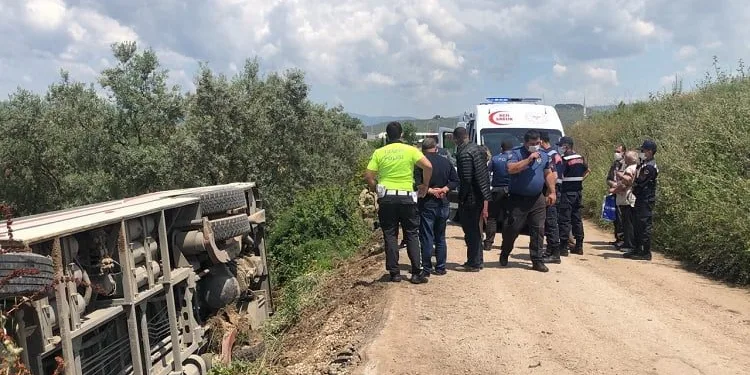 Bursa’da midibüs zeytinliğe uçtu! 15 kişi ölünden döndü