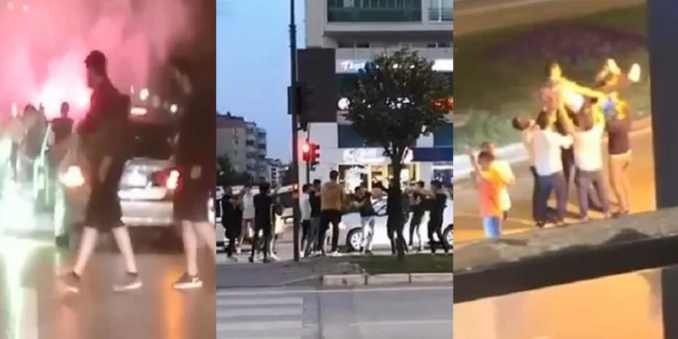 Bursa’da yolu trafiğe kapatıp havaya ateş açtılar