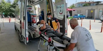 Atölyede görünmez kaza! 4 metre yükseklikten düştü
