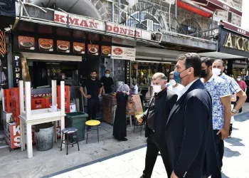 Yanan iş yerine geçmiş olsun ziyareti
