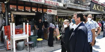 Yanan iş yerine geçmiş olsun ziyareti