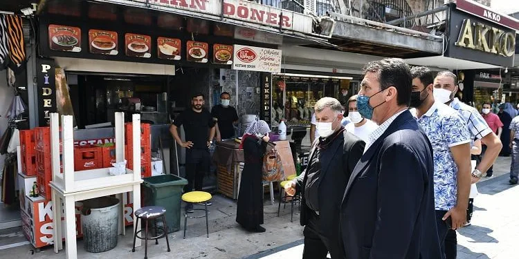 Yanan iş yerine geçmiş olsun ziyareti