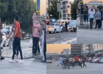 Trafikte makas atan sürücüye meydan dayağı