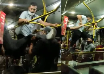 Otobüste tekme tokat maske kavgası