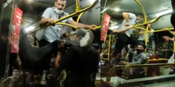 Otobüste tekme tokat maske kavgası