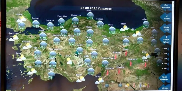Antalya ve çevresine yağış tahmini