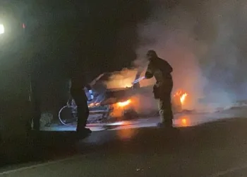 Bursa İznik’te otomobil alev alev yandı