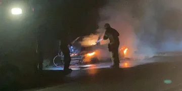 Bursa İznik’te otomobil alev alev yandı