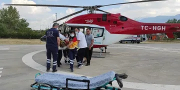 Helikopter ambulans Bursa’daki hasta için havalandı