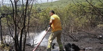 Bursa’da çevre temizliği yaparken yangın çıkardı