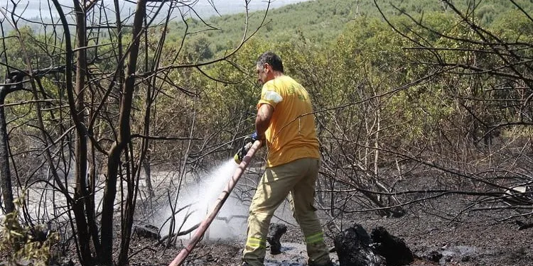 Bursa’da çevre temizliği yaparken yangın çıkardı