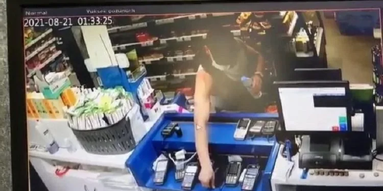 Bursa’da benzin istasyonunda saniye saniye hırsızlık