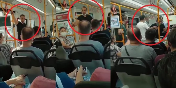 Bursa’da yolcular tarafından metrodan indirildi