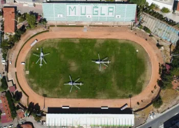 Muğla Atatürk Stadı Heli̇kopter Pi̇sti̇ne Döndü
