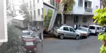 Bursa’da freni patlayan kamyon ortalığı birbirine kattı