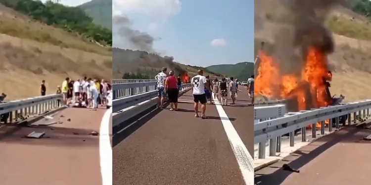 Bursa’da kazada yanmaktan son anda kurtuldular
