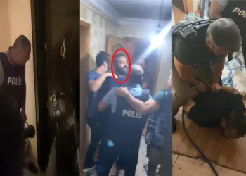 Bursa’da kapısı koçbaşıyla kırılan evde yakalandı