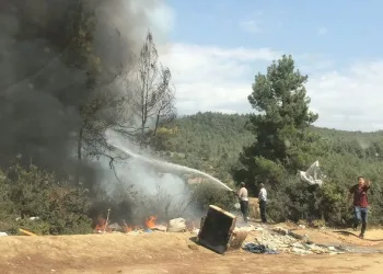 Bursa’da 2 ilçede çöplük yangını