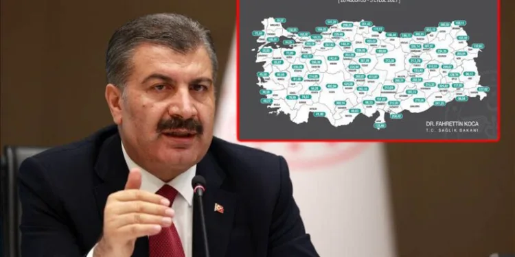 İllere göre haftalık vaka haritası açıklandı