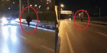 Bursa’da hem canını hem trafiği tehlikeye attı