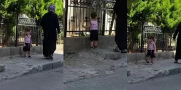 Tepki çeken görüntü! Beline ip bağlayıp gezdirdi