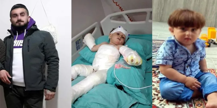 Eşi ve oğlunun üzerine kolonya döküp yaptı