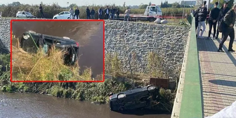 Bursa’da otomobil içindeki 4 kişiyle dereye uçtu